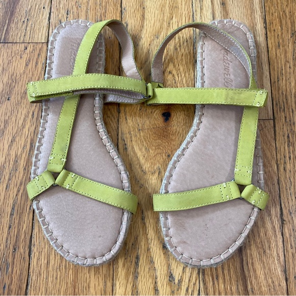 Madewell Leather The Hallie Espadrille Sandal in Gilded Chartreuse Size 7.5 - Picture 4 of 10